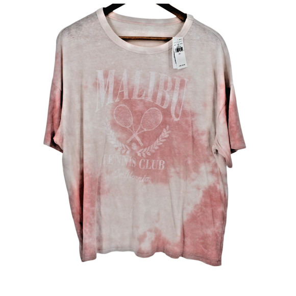 New American Eagle T-Shirt Tie-Dye Malibu‎ Tennis Club Summer Women’s Size L - Picture 1 of 9